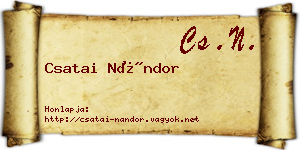 Csatai Nándor névjegykártya